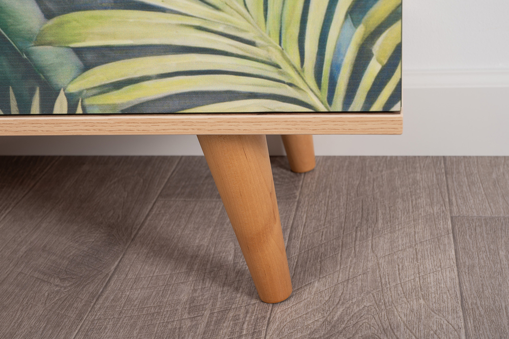 Маттиас Комод 16.245 Дымчатый Зеленый, Гикори Рокфорд Натуральный,Белый PE шагрень