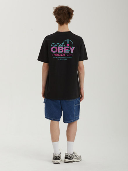 Мужская Футболка Obey Records Sound Waves
