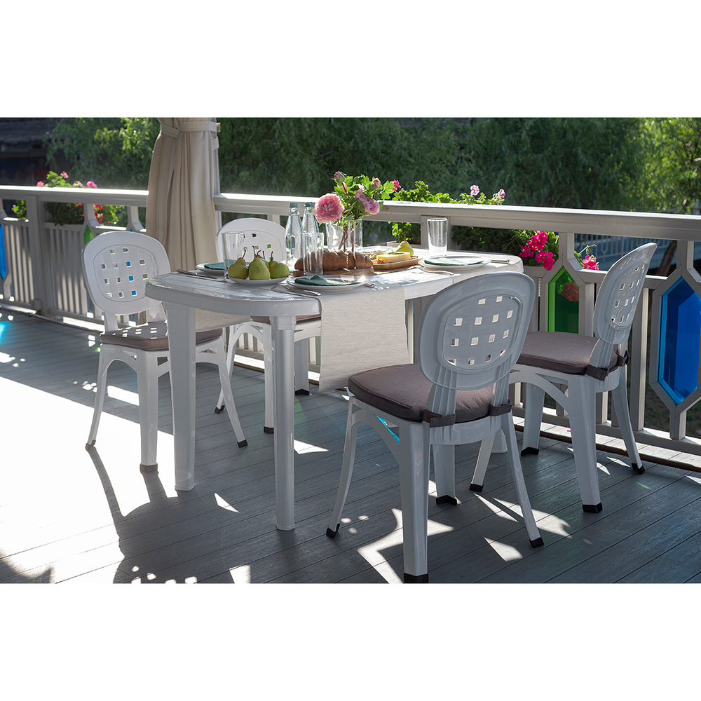 Стол пластиковый  арт.СП2-МТ001 овальный (белый)