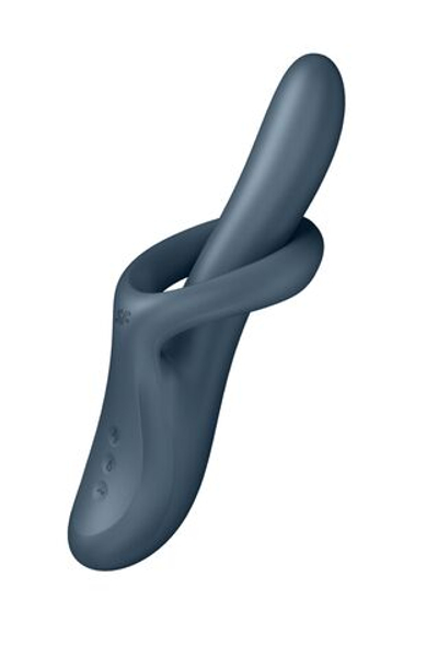 Серый вибратор-ротатор с функцией нагрева Heat Flex 4 - 23 см. (Цвет: серый)