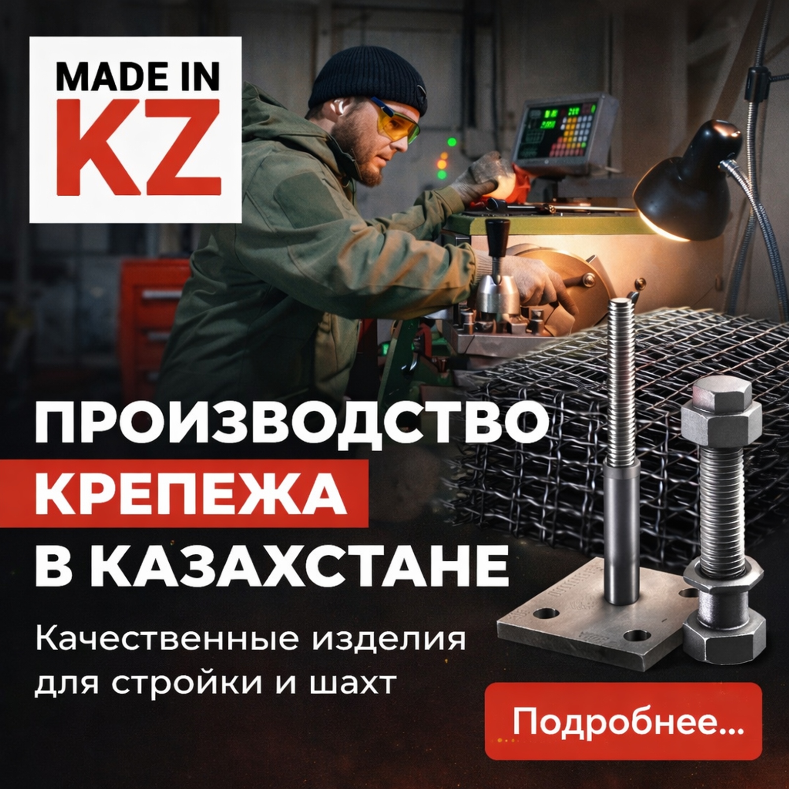 Как в Казахстане производят крепёж для строительства и шахт