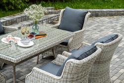 "Неаполь" обеденная группа плетеная из искусственного ротанга, цвет соломенный