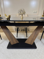 Кухонный раскладной стол "Вирджиния" , черный мрамор и 4 стула ШЕЛЛ