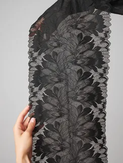 03-77 ОПТ Кружево эластичное 24 см, черный 170