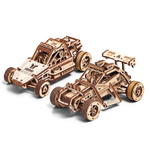 Набор из двух багги "Дорога ярости" от DROVO - Деревянный конструктор, сборная механическая модель, 3d пазл