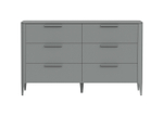 Комод Type 6 ящиков ширина 140 см (серый)