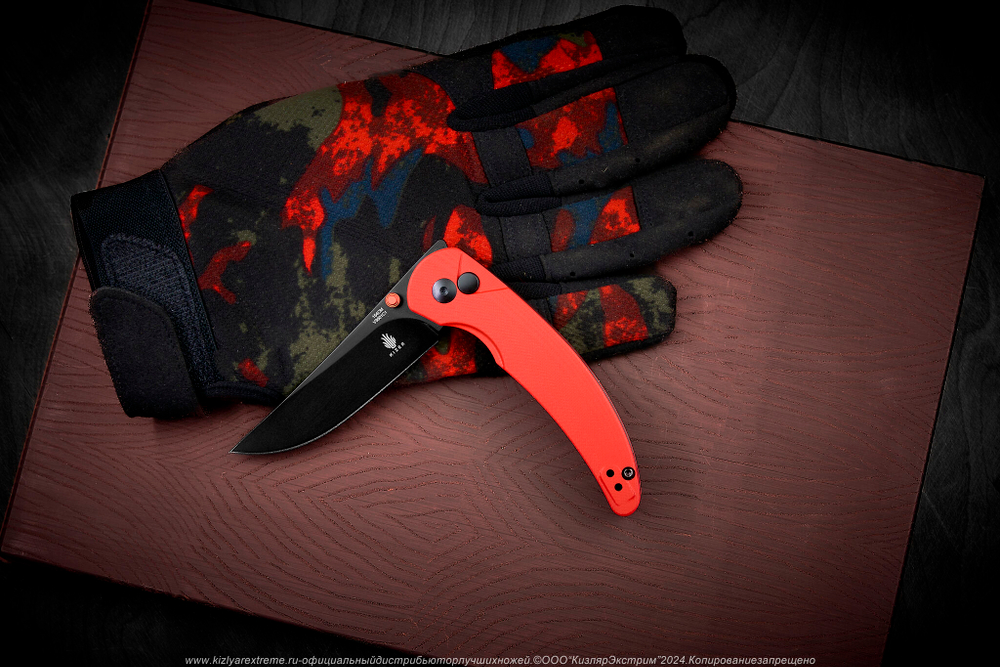 Складной нож Kizer Chili Pepper сталь 154CM Черное Покрытие рукоять G10