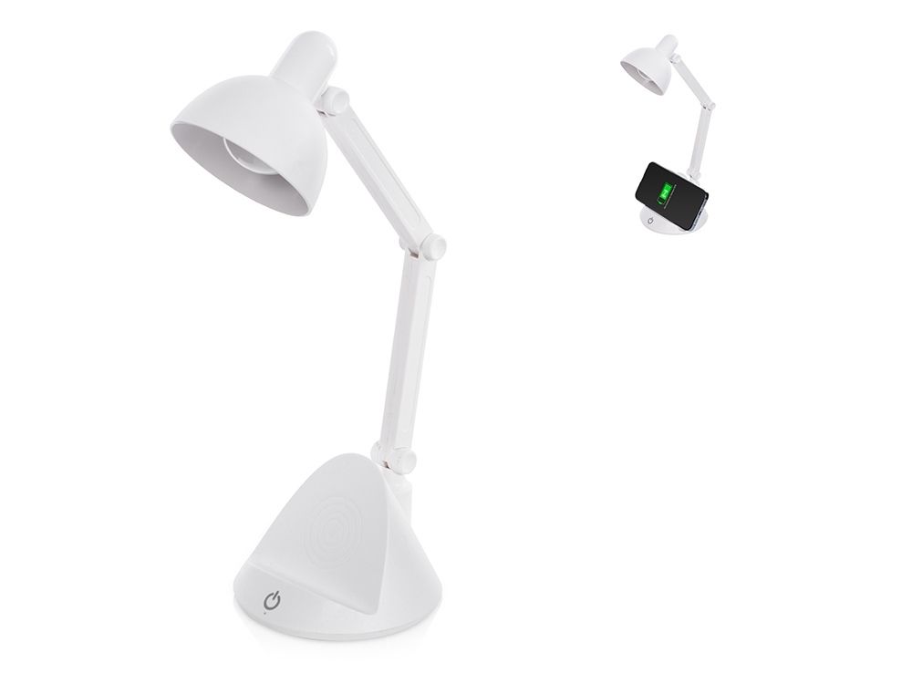 Настольный светильник с функцией беспроводной зарядки «Bendy» (белый)