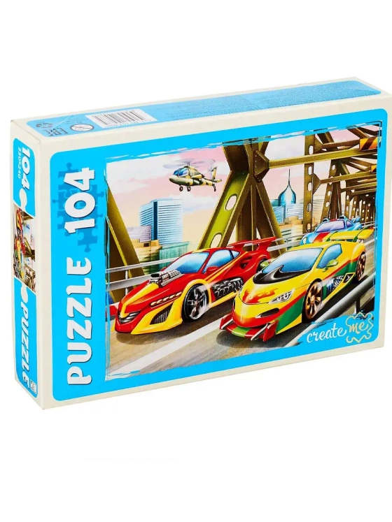 Пазл для детей 4 5 6 7 лет Гонки в городе 104 элемента