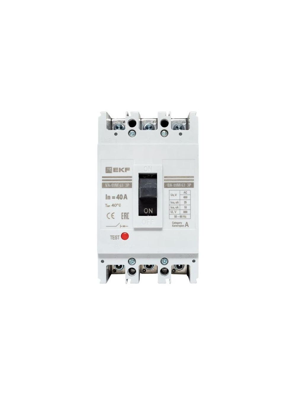 Выключатель автоматический 3п 63/40А 25кА ВА-99М PROxima EKF mccb99-63-40m