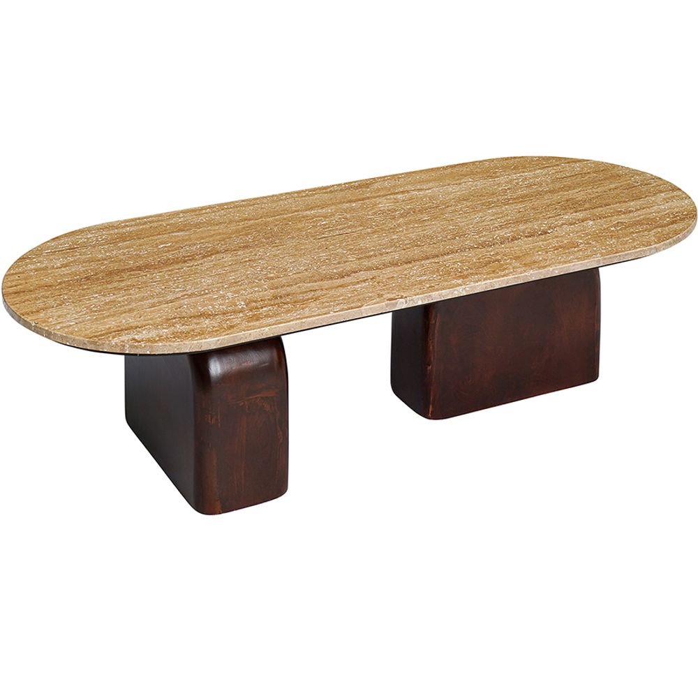 Столик журнальный Torhill, 120х50 см, бежевый/орех