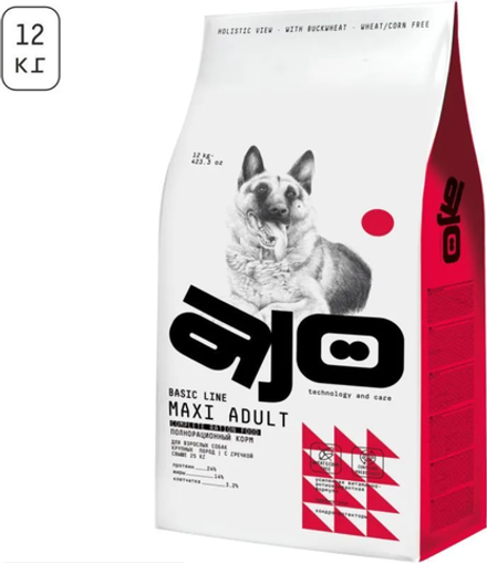 AJO 12кг. (Развес) Для взрослых собак Крупных пород с гречкой