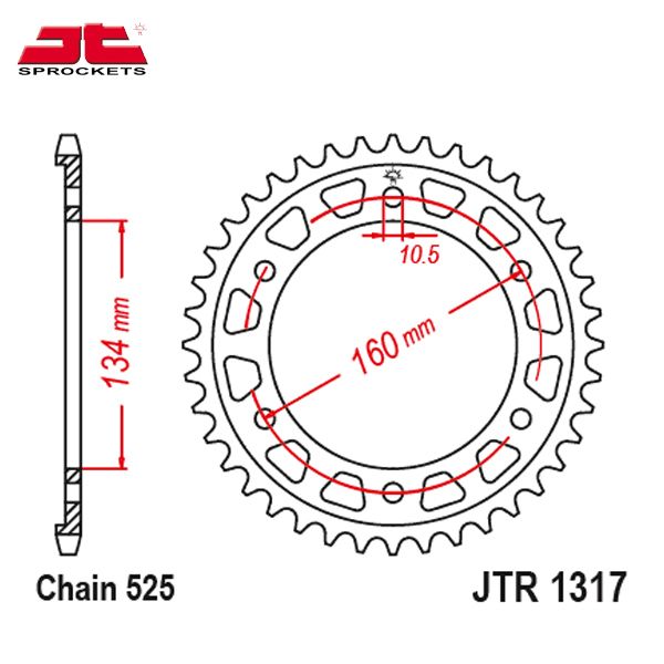 JT JTR1317.43 звезда задняя (ведомая), 43 зуба