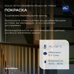 Краска для пола и лестниц на водной основе Dulux Полы и лестницы полуглянцевая база BC прозрачная 0,75 л