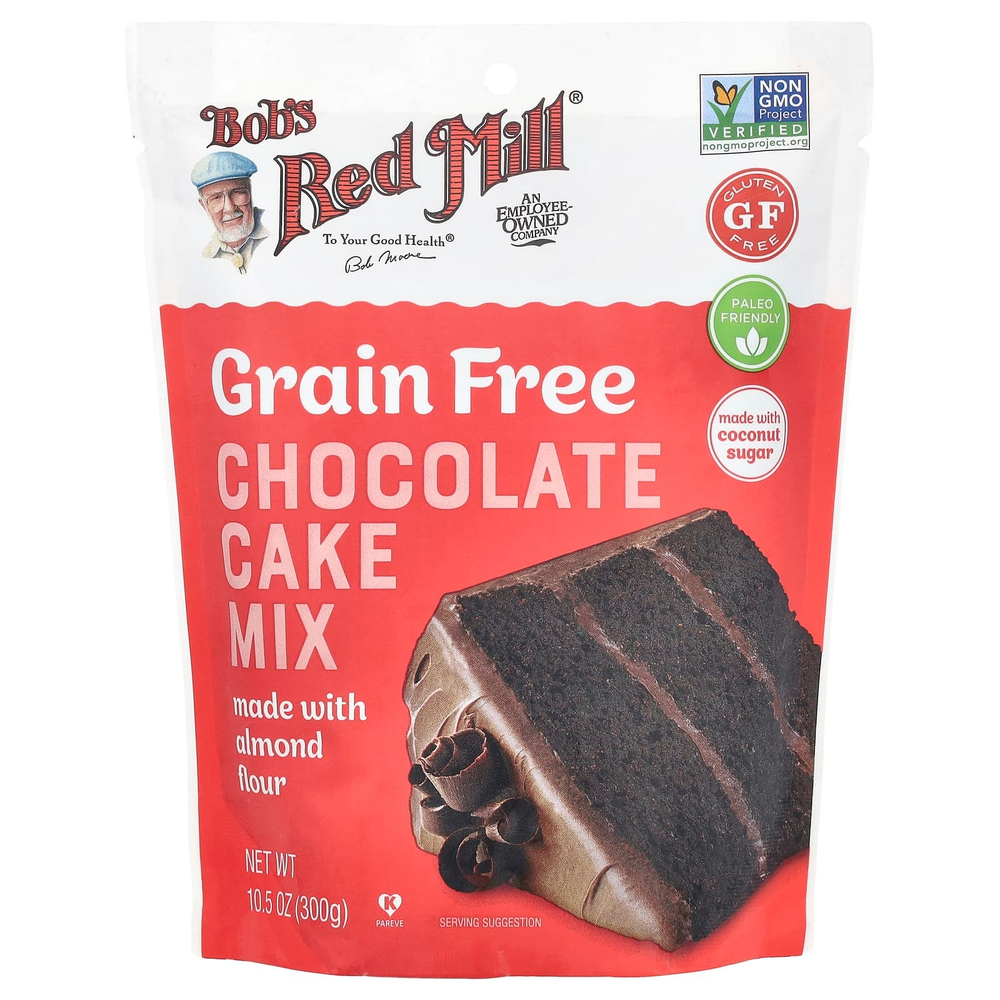 Bob's Red Mill, Смесь для шоколадного торта, с миндальной мукой, без зерен, 300 г (10,5 унции)