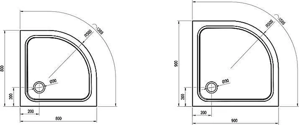 Душевой поддон Ravak Galaxy Pro Chrome Elipso 90х90