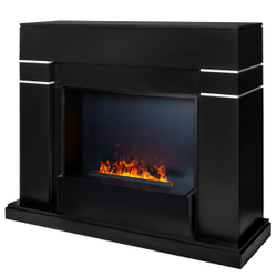 Электрокамин RealFlame Lindelse 26 BL черныйM черный с очагом 3D Cassette 630 Black Panel