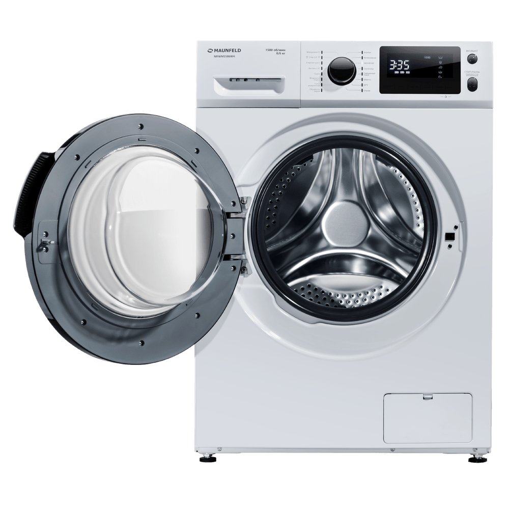 Стиральная машина c сушкой инвертором и паром MAUNFELD MFWM1586WH 8 кг./6кг. сушка