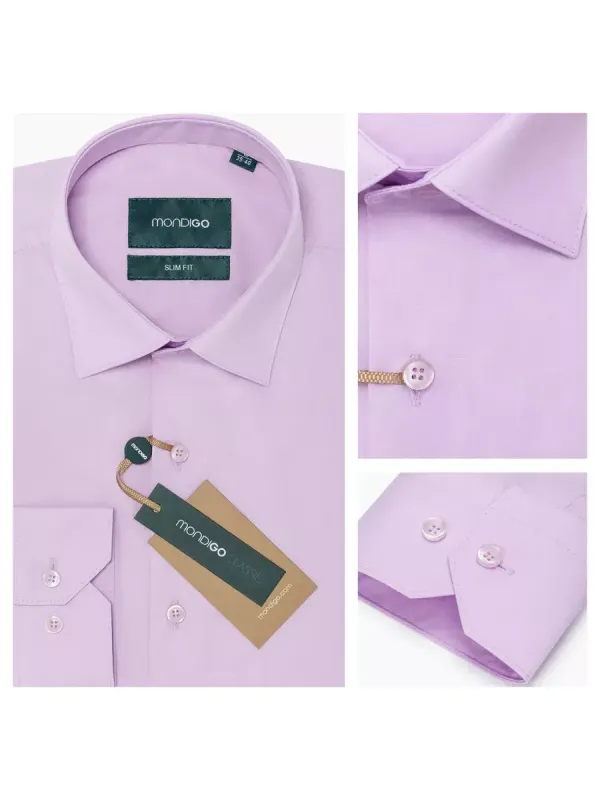 Рубашка приталенная SLIM FIT с длинным рукавом, сиреневая