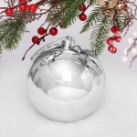 Новогодний шар 15 см «Глянец», серебро