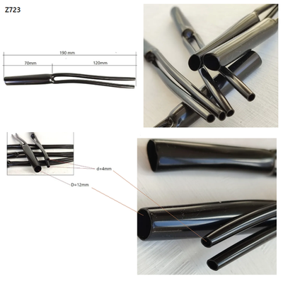 DAXX Z723 Кембрик для разделки кабеля диаметром 12mm на два по 4mm черный -1шт-