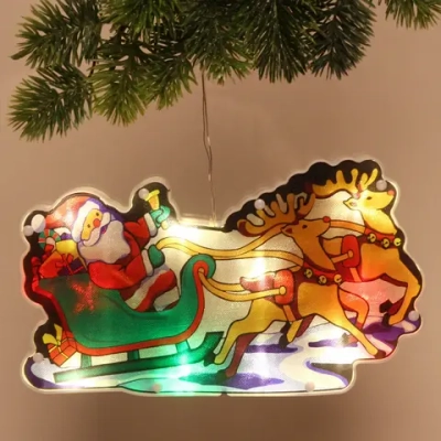 Фигура светодиодная «Дед Мороз в санях» 15*26 см (батарейки 3 ААА), 1 режим