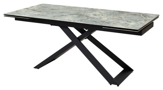 Стол LIVORNO 180 KL-170 MALACHITE, итальянская керамика/ черный каркас