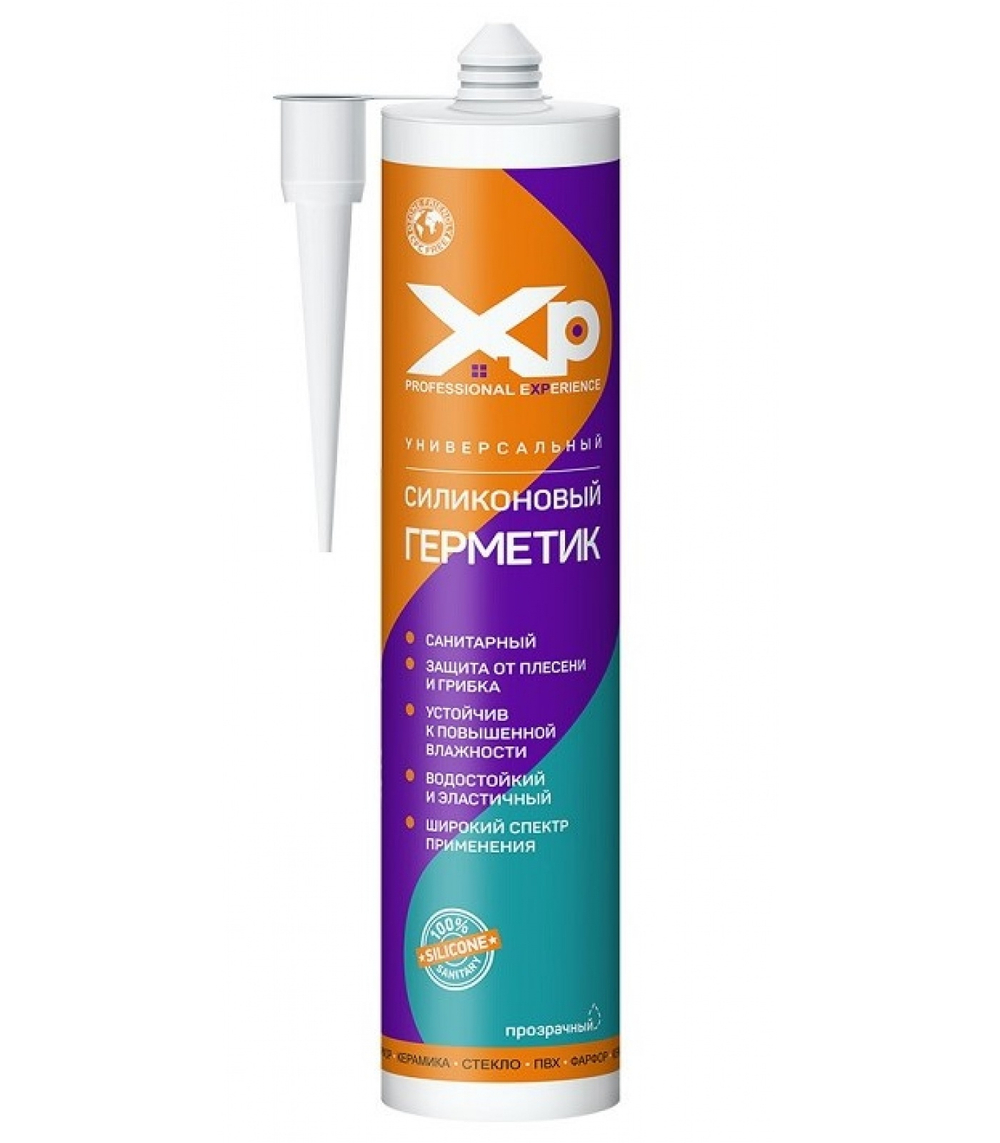 XP Герметик силикон универсальный прозрачный 260мл (KIM TEC)