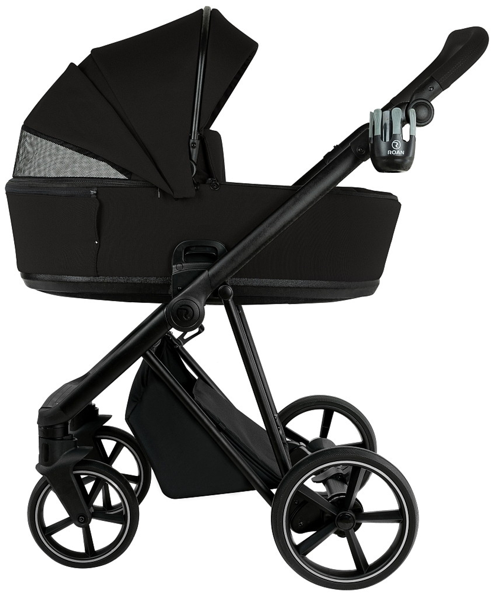 Детская коляска Roan Sol 2.0 2 в 1 SLL/30/T Caviar Black/Black/руч.Black
