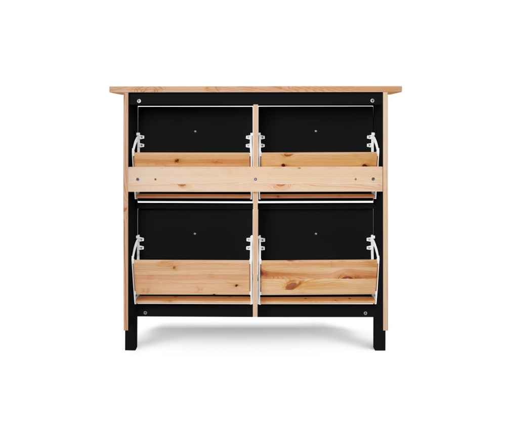 Обувница 4 ящика КЫМОР (HEMNES), 106х101х22 см, черный
