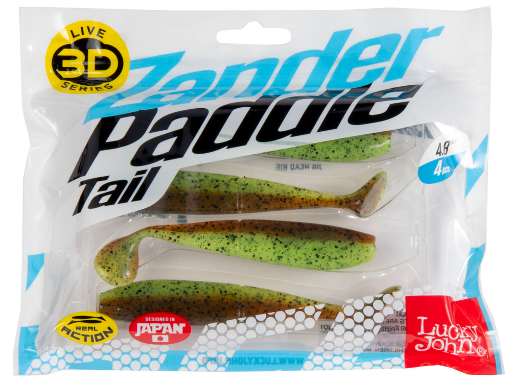 Виброхвост LJ 3D Series Zander Paddle Tail 4.8" (12 см), цвет Z15, 4 шт.