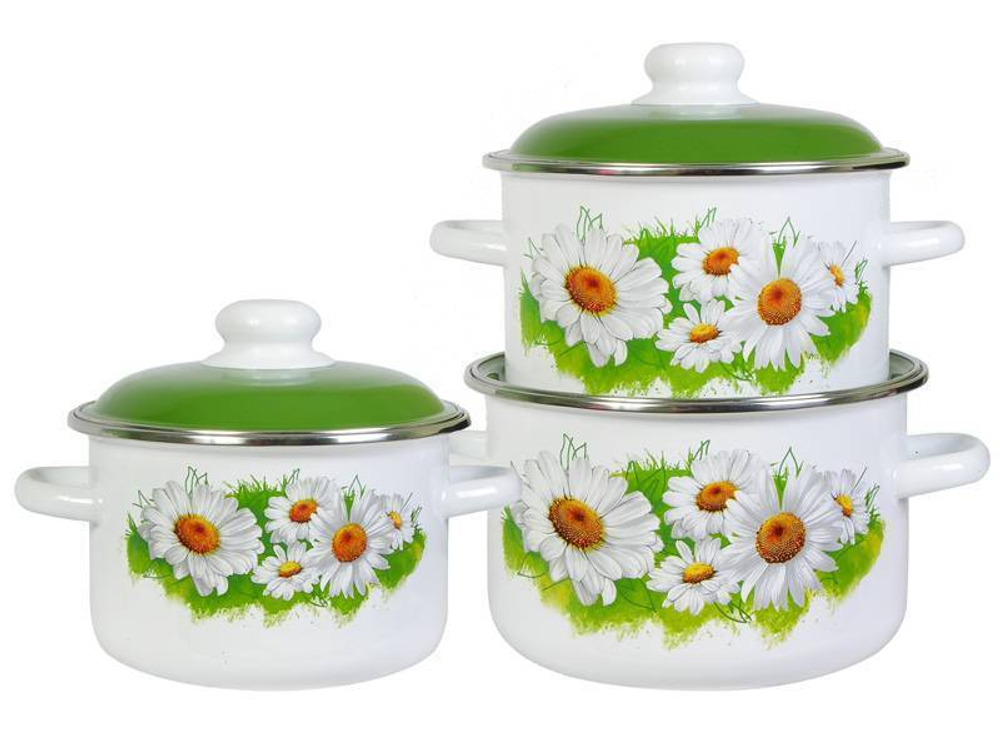 Набор кастрюль "Ромашки лето" №02