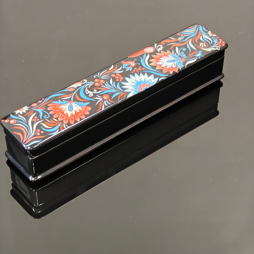 Шкатулка/пенал "Цветы России" с ручной росписью