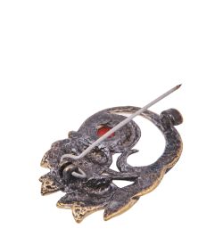 AM-4152 Брошь «Тюльпаны Весна» (латунь, янтарь)