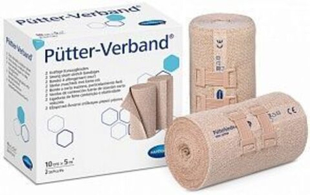 PÜTTER-VERBAND:100% хлопок,с зажимами /цвет кожи/; 5 м х 10 см; 2 шт.