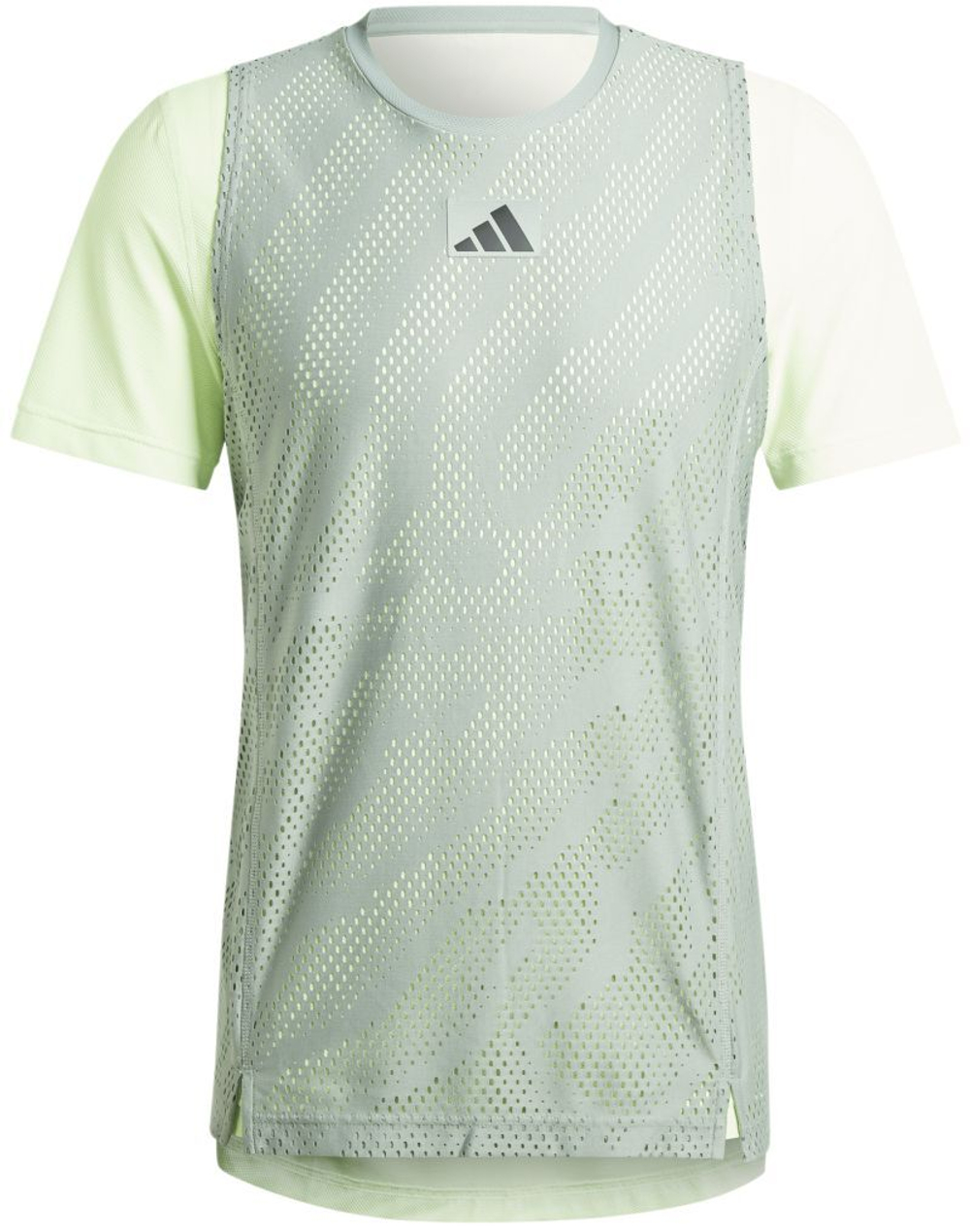 Мужская теннисная футболка Adidas Tennis T-Shirt Pro Layering - silver green/green spark