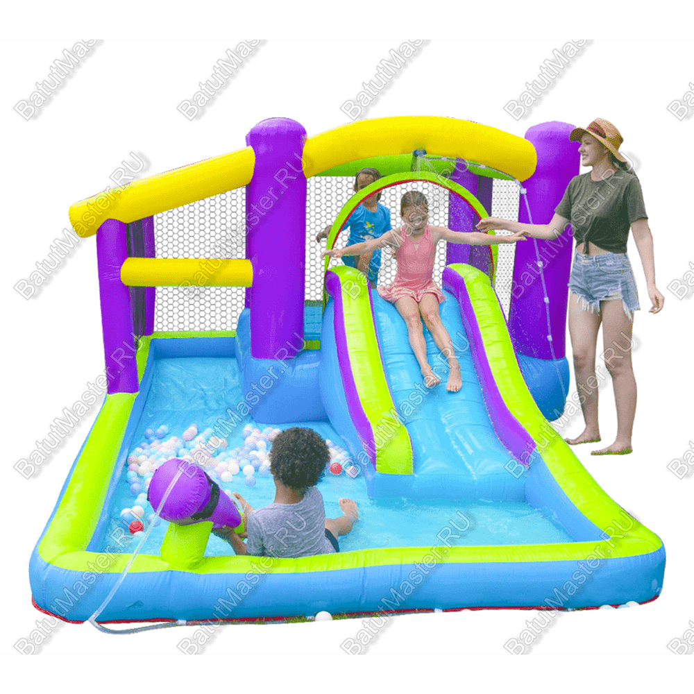 Детский батут для дачи "Водная пушка" 4*2,85*1,8 м
