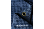 Штора для ванной Home One Checkered, 180х180, полиэстер, темно-синий