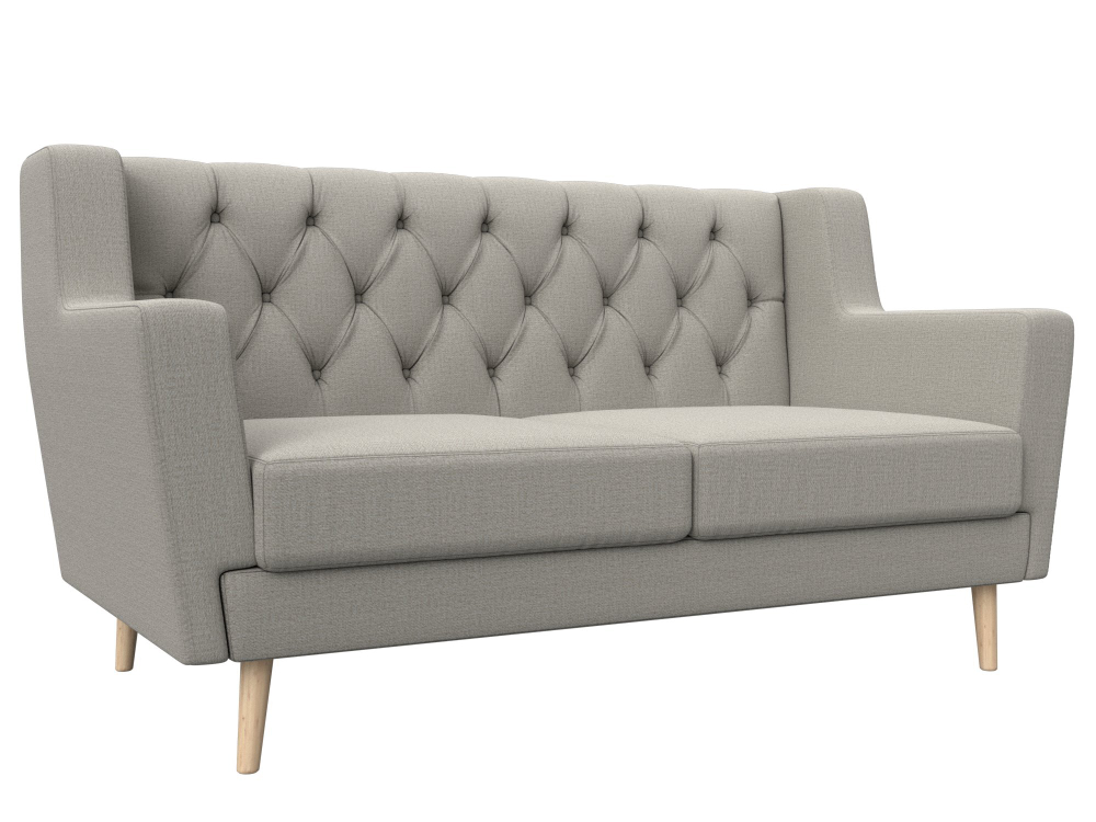 Диван кухонный прямой Брайтон 2 Люкс, Амур 02 бежевый, Рогожка, 122446