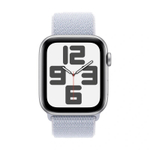 Умные часы Apple Watch SE 2024, 44 мм, 44 мм, корпус из алюминия серебристого цвета, спортивный браслет дымчато-голубого цвета (MXET3)