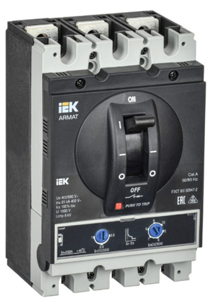 Автоматический выключатель в литом корпусе IEK AR-MCCB-3H-085-0250A-ATUC
