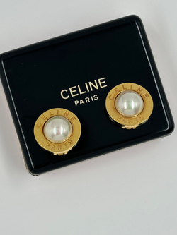 Клипсы с «жемчугом» Celine