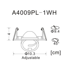 Встраиваемый светильник Arte Lamp A4009PL-1WH