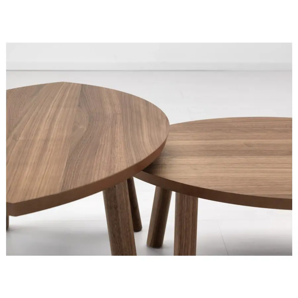Комплект столов, 2 шт - IKEA STOCKHOLM/ИКЕА СТОКГОЛЬМ, шпон грецкого ореха, 72х47х36 см