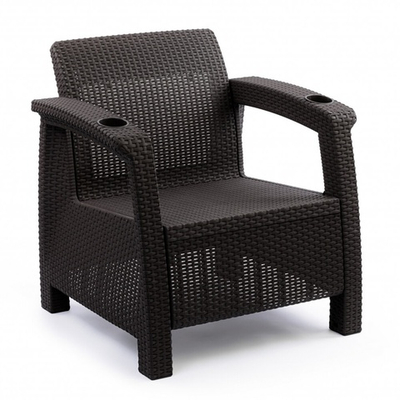 Кресло "Ротанг-плюс" 730*700*790мм без подушки (мокко)