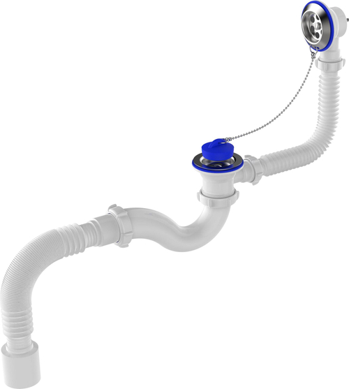 AQUANT СИФОН ДЛЯ ВАННЫ 1 1 2Х40 С ВЫПУ ПЕРЕЛ С МЕТ.РЕШ 40Х50 (V150-30-MR)