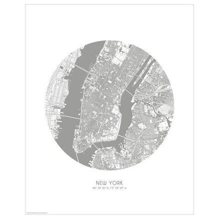 IKEA BILD  (ИКЕА БИЛД)  -  Плакат, план города, Нью-Йорк, 40x50 см.