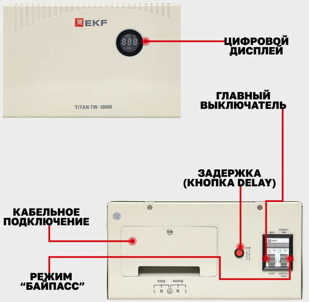 Стабилизатор напряжения симисторный EKF stab-TW-10000