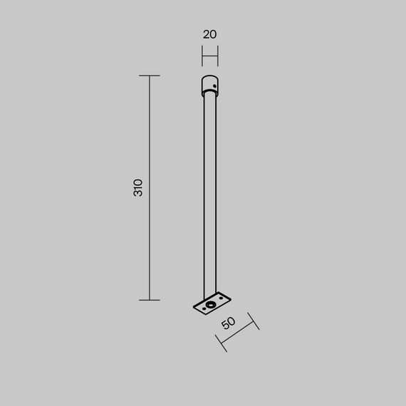 Жесткий подвес Maytoni Outdoor для уличной трековой системы Elasity IP O-TR001-HL-B300
