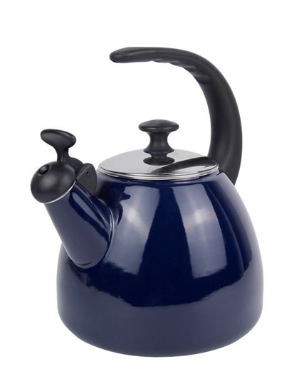 Чайник 2,5 л. эмалированный со свистком Kamille KM 1040D с черной бакелитовой ручкой